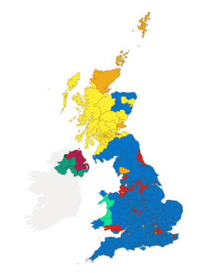 mapa electoral UK