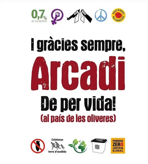 imatge d'homenatge a Arcadi Oliveres a les xarxes socials