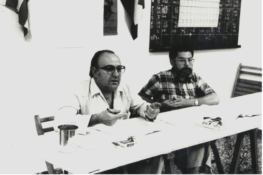 Andreu Murillo i Joan Pons Moll. Presentació de la proposta d'Estatut del PSM el 1979 (Diario de Menorca)