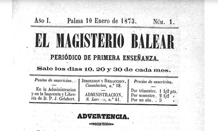 Imate de la publicació 'El Magisterio Balear', al fons bibliogràfic del Museu