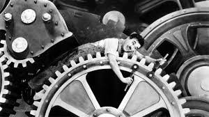 fotograma de 'Temps Moderns'. Charles Chaplin, 1936