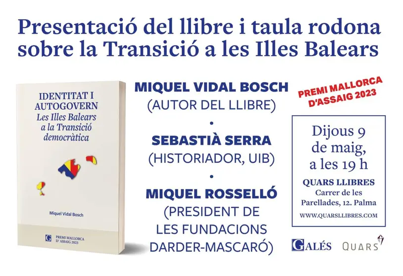 cartell de l'acte de presentació del llibre de Miquel Vidal Bosch