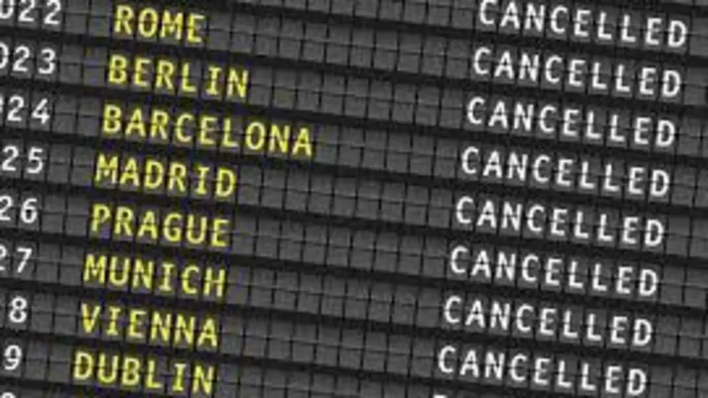 imatge de vols cancel·lats a l'inici de la pandèmia