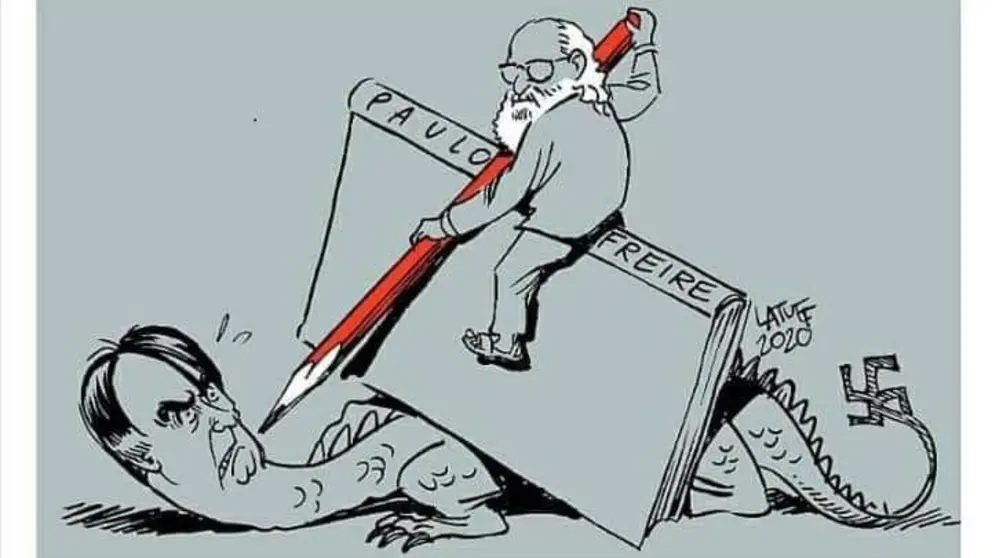 il·lustració Paulo Freire vs Bolsonaro