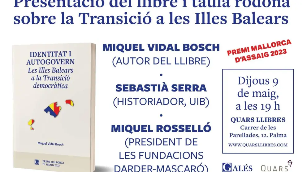 cartell de l'acte de presentació del llibre de Miquel Vidal Bosch